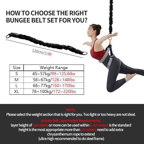 Fasce elastiche per fitness in sospensione, resistenti, per yoga in interni e allenamenti elastici, supporta fino a 100 kg senza deformazioni