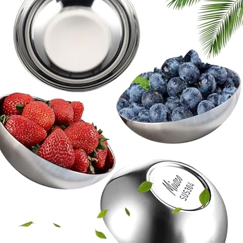 Stainless Steel Bowls, SUS304 18/8 Stainless Steel Food Grade Toddler Bowls Set, 4 Pack Stainless Steel Mixing Bowls, Non Toxic BPA Free Bowls for Kids, 14.5 Oz Cover