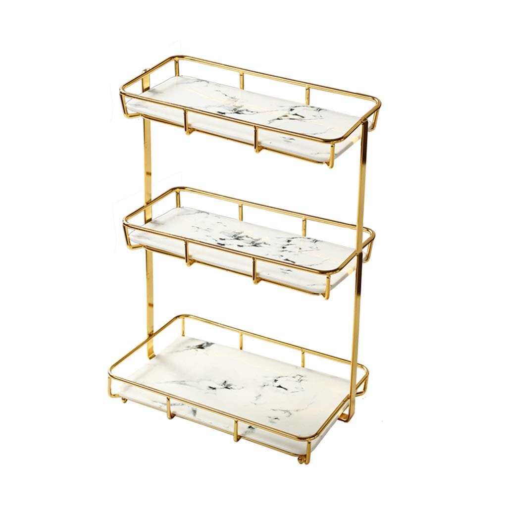 Scaffali da bagno squisiti Scaffale da bagno in vetro da bagno Scaffale da bagno quadrato, Bagno a 3 livelli, Scaffale cosmetico in piedi, Scaffale da bagno a 4 stili in vetro (Color : Style4)