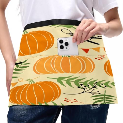 Demi-tablier de cuisine multicolore avec 3 poches pour bistrot - 4