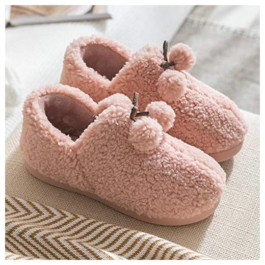 Tofflor för damer, mysiga minnen, vintertofflor för kvinnor, halkfria, vintervarma glider inomhusälskare golvskor rosa 1 EU 39-40