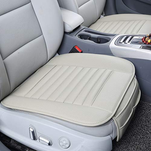 BAODANH Sièges avant de voiture en cuir PU monolithique en bonne santé quatre saisons couvrent anti-dérapant tapis de protection coussin de charbon de bambou Cover