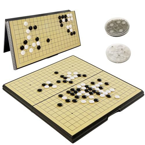 Luoyer Go Game Set Magnetic Folding Board Game Portable Traditional Chinese Weiqi Set with Magnetic Stones for Adults Travel Gomoku (Small 28 Cm)