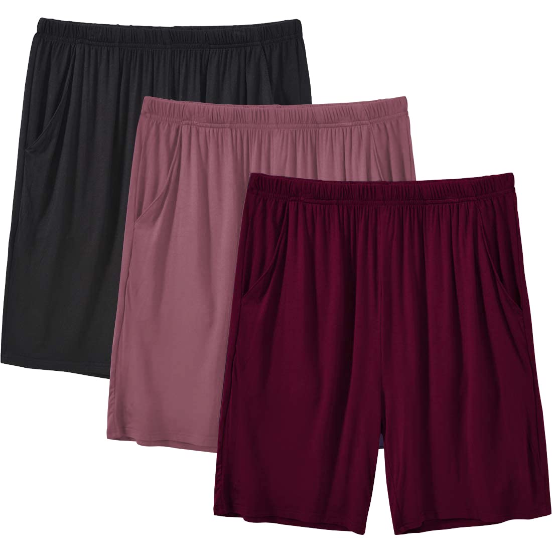 MoFiz Damen Schlafanzughose Kurz Pyjamahose Weich Modal Nachtwäsche Schlafshorts