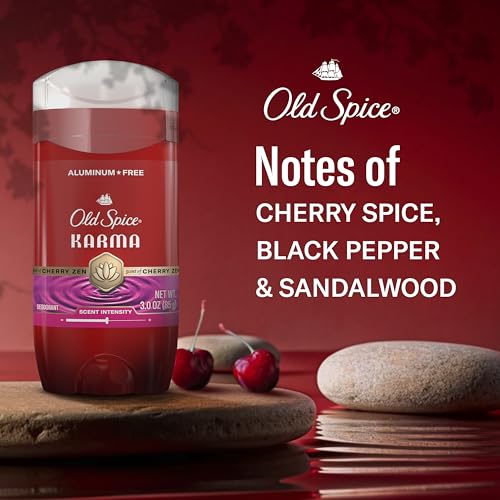 Image of Old Spice Aluminum Free Deodorant for Men, 24 /7 Odor Protection, 24 /7 Signature Scent & Lasting Freshness, Goes on Clean, Karma with Cherry Spice, Black Pepper, & Sandalwood Scent, 3.0 oz