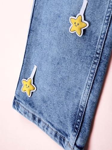Image of KiddoPanti Girls Solid Waist Elasticated Straight Fit Jeans
