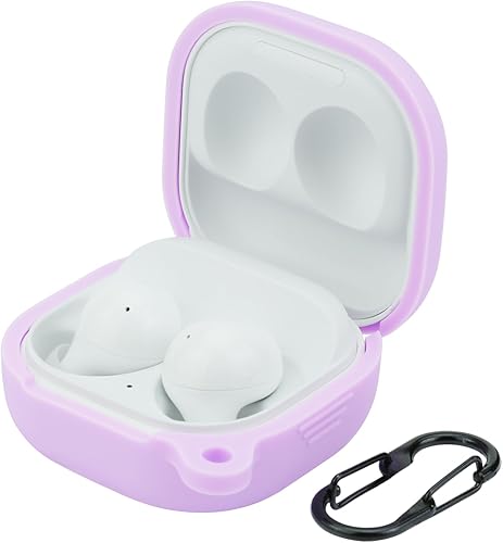 LEFXMOPHY Funda de repuesto para auriculares inalámbricos Samsung Galaxy Buds 2 (2021)  Galaxy Buds Pro (2021), funda protectora de silicona púrpura