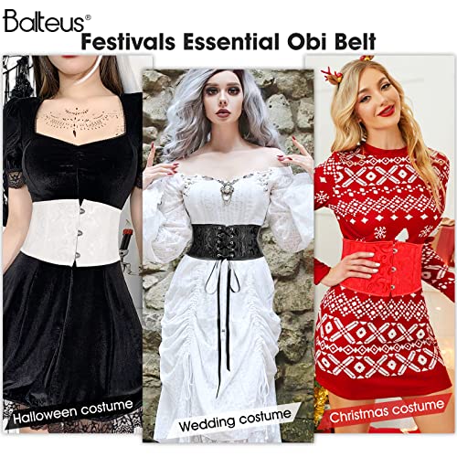 Floral Corset Waist Belt For Women,Lace Up Waist Belt Wide Waistband Obi Tied Waspie Belt For Wedding Halloween #TOP5