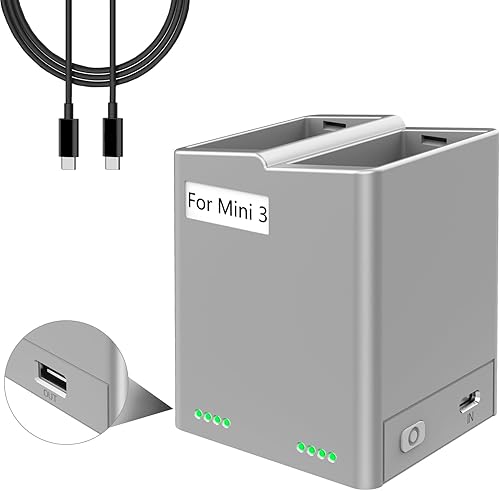 Miniatura 1 de MVMOD Mini 4 ProMini 3 Baterías Dos Vías Hub de Carga para DJI Mini 4 Pro Batería, Mini 3 Pro Cargador de Batería, Cargador de Control Remoto (Carga
