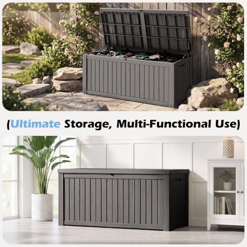Image of Outdoor Storage Box Waterproof, 200 Gallon Deck Box for Patio Storage