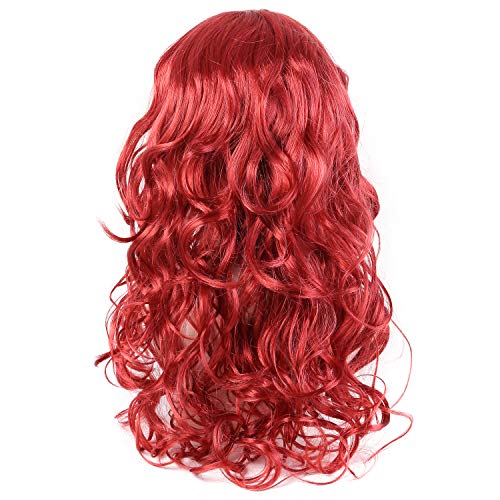 Onedor Hairwiz Girl's Long Curly Red Synthetic Wavy Hair Mermaid Cosplay Wigs (Kid Size) #TOP2