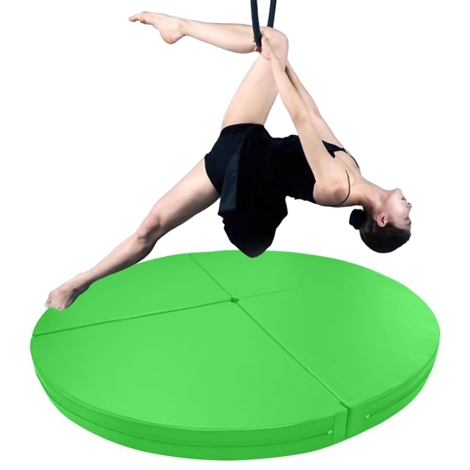 Wjftoday Green Foldable Crash Mat For Aerial Hoop & Pole Dancing - 1/2/4 Inch Thick Epe Foam Pad, Circular Dance Floor Mat For Home Gym Yoga & Gymnastics (, 160Cm X 3Cm)