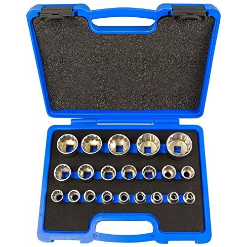 17-teiliges Steckschlüssel-Set Aus Chrom-Vanadium-Stahl – 3/8 Zoll Antrieb, Metrisch 8-24 Mm