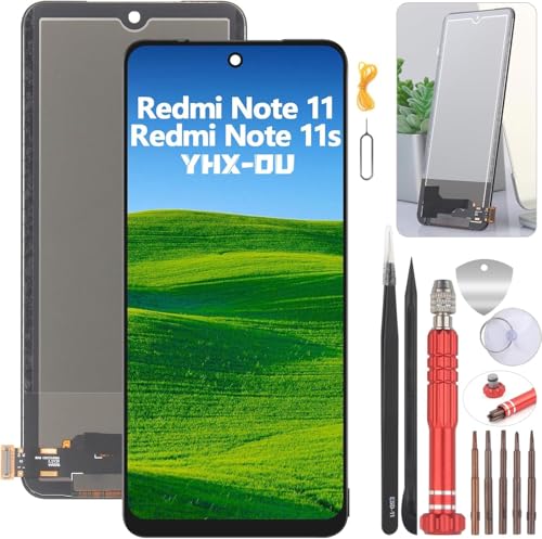 Écran LCD pour Xiaomi Redmi Note 11 de 6.43 pouces avec kit outils de réparation noir