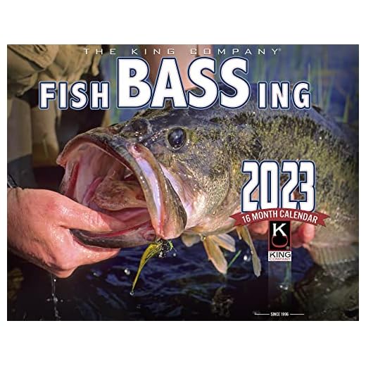 2023 Bass Fishing Wall Calendar 16-Month X-Large Size 14x22, Best Fishing Calendar by The KING Company-Monster Calendars
