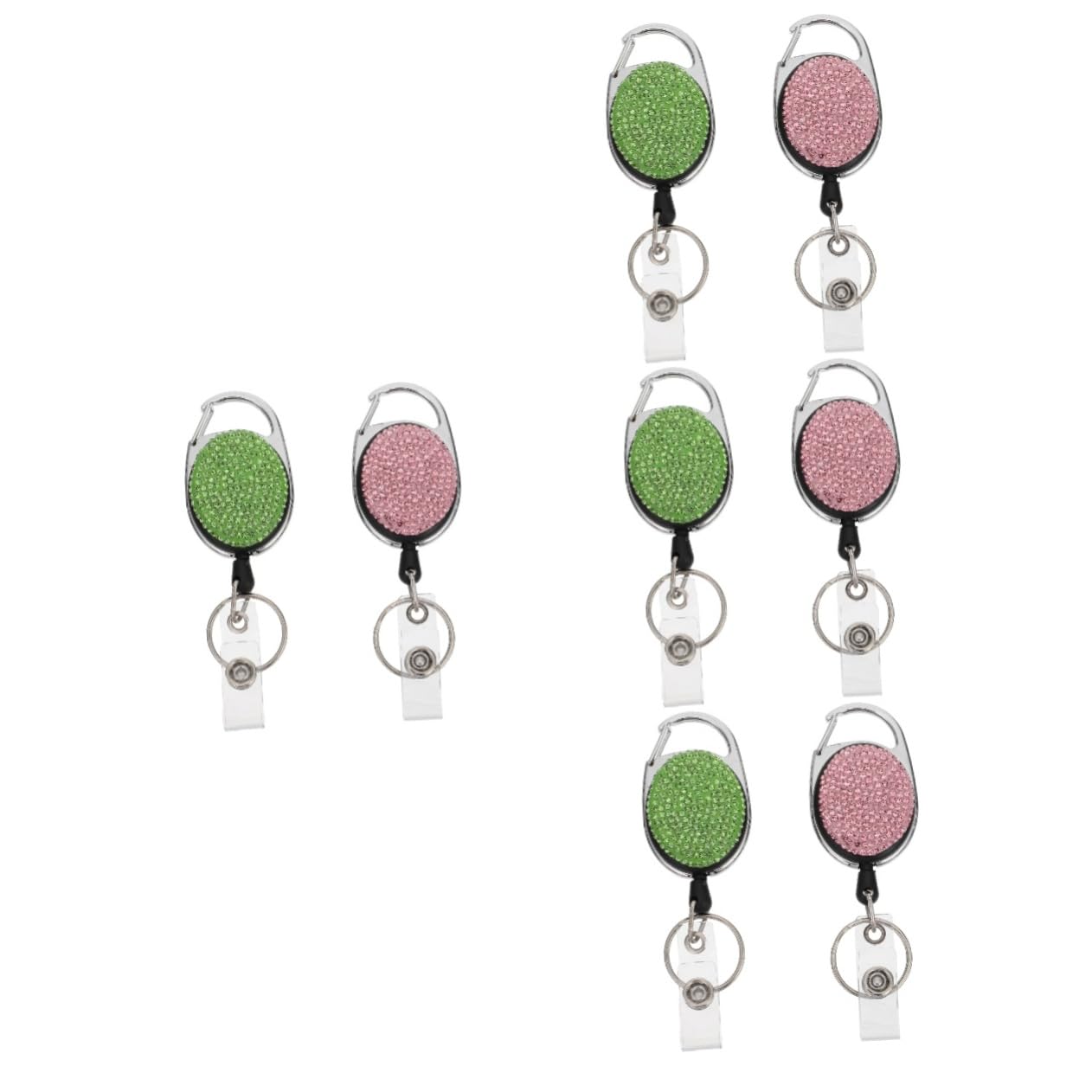 LALAFINA 8pezzi Portachiavi Retrattile Lega Di Zinco Con Clip Per Distintivi e Tesserini Accessorio Pratico Per Ufficio e Lavoro