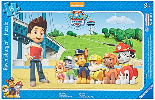 Ravensburger Kinderpuzzle - 06124 Paw Patrol - Rahmenpuzzle für Kinder ab 3 Jahren, mit 15 Teilen