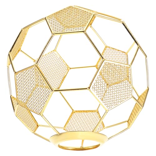 DEARMAMY Abat-jour Suspendre en Acier Inoxydable Métallique Décoratif Forme Ballon de Foot Style Rétro Design Creux Élégant pour Bar ou Maison