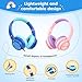 INFURTURE CH5 USB C/3.5mm Kids Headphones with Mic for Children Boys Girls, Line Control,Volume Limit 94dB, On Ear/Wired Headphones for School, Travel, for Cellphones, Tablets, PC, Kindle（Blue）
