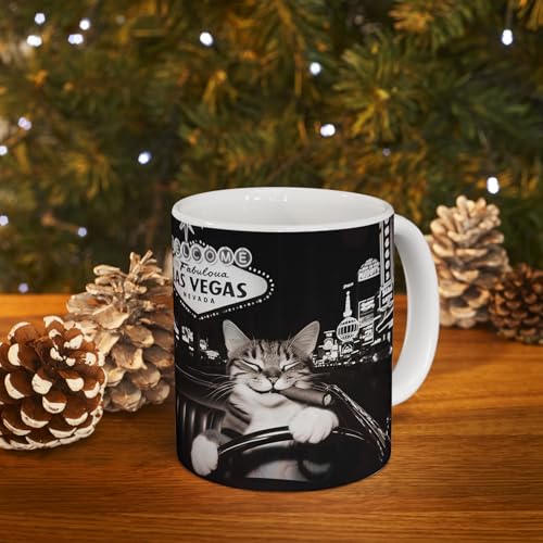 Vegas Welcome Sign Mug Funny Cat Mug (11oz) Las Vegas Souvenir Las Vegas Gift