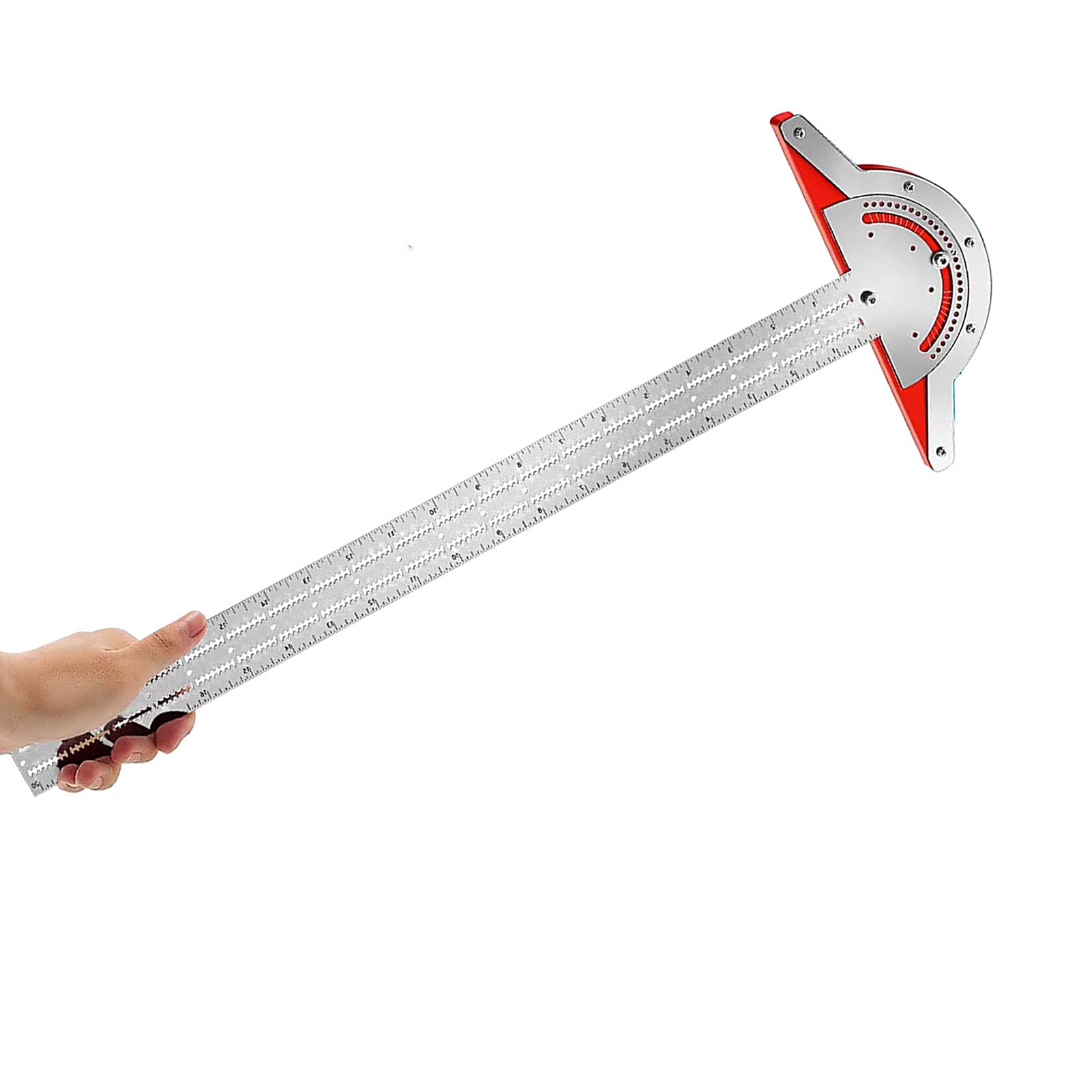 Woodworkers Kantenlineal, verstellbarer Winkelmesser, Winkelmesser, T-quadratisch, Edelstahl, Goniometer, Winkelmesswerkzeug für Tischler, Klempner und Baugewerbe (38,1 cm) (mittel)