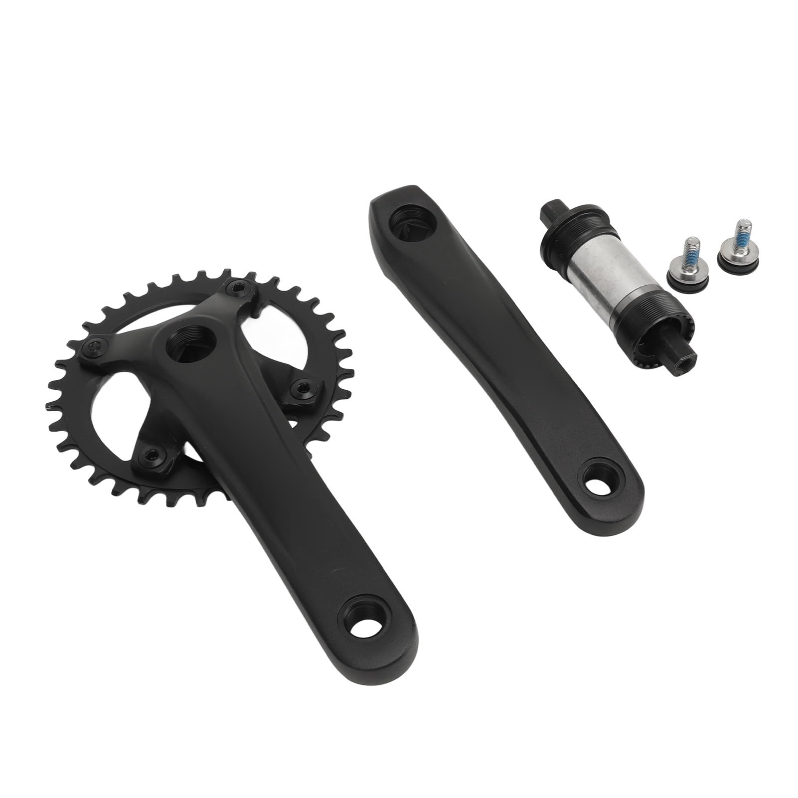 Bewinner Mechanizm Korbowy do Roweru Górskiego ze Stopu Aluminium 34T 104BCD Mechanizm Korbowy z Kwadratowym Otworem, Dodatni łańcuch Ujemny Pojedyncza Tarcza 7-12 Części do Konwersji Prędkości