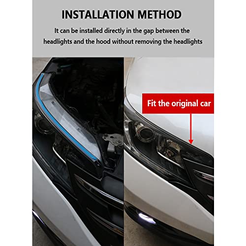 Image of 2PCS White-Amber Streamers LED Light Strip for Head Light Day Running Light /Turn Signal Bulbs, Cuttable & Waterproof, Universal 12V Exterior Car LED Light Truck SUV Decorations