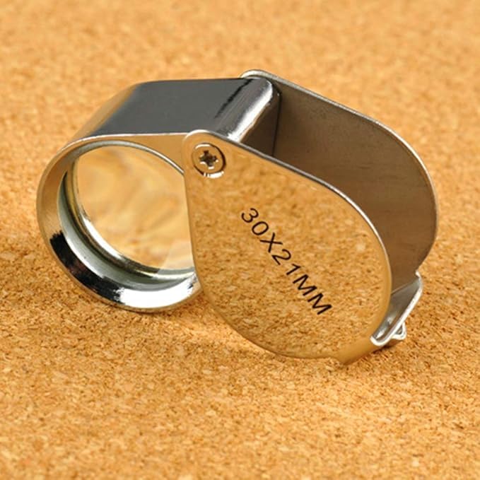 HOUSE HATCH Triplet 30X 21mm Jewelry loupe Portable Folding Magnifier, Pocket Handheld Tools Handheld Magnifying Glass for Jewelers, Coin and Stamp Collectors 2