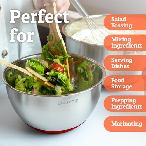 image for Priority Chef Premium Mixing Bowls With Airtight Lids Set, Thicker Sta