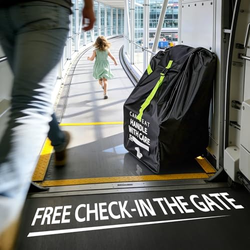 Image of Upgrade Car Seat Travel Bag for Airplane: Car Seat Bags with Shoulder Handle for Air Travel Fit All Car Seats, Infant Carriers & Booster Seats, Carseat Cover Fit Doona Graco, Travel Essentials