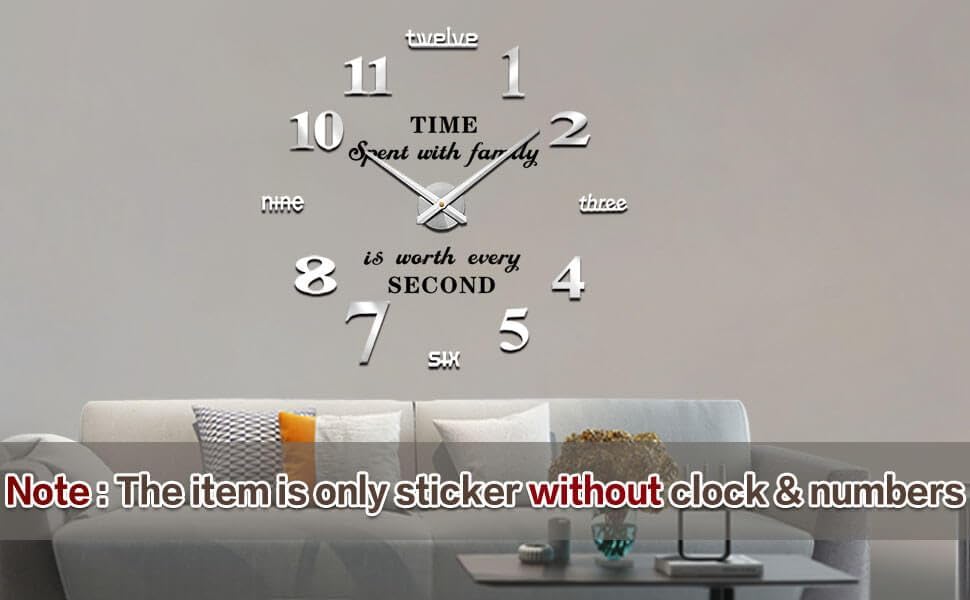 Miniatura 4 de Vangold - Reloj de pared con números romanos y sin esfera, decoración para el hogar, para sala de estar, dormitorio, sin marco ni esfera