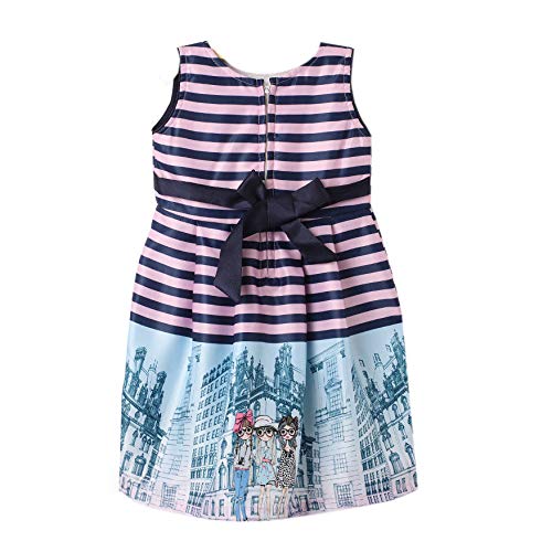 The by Hopscotch Girls' Applique Stripes with Bow Applique