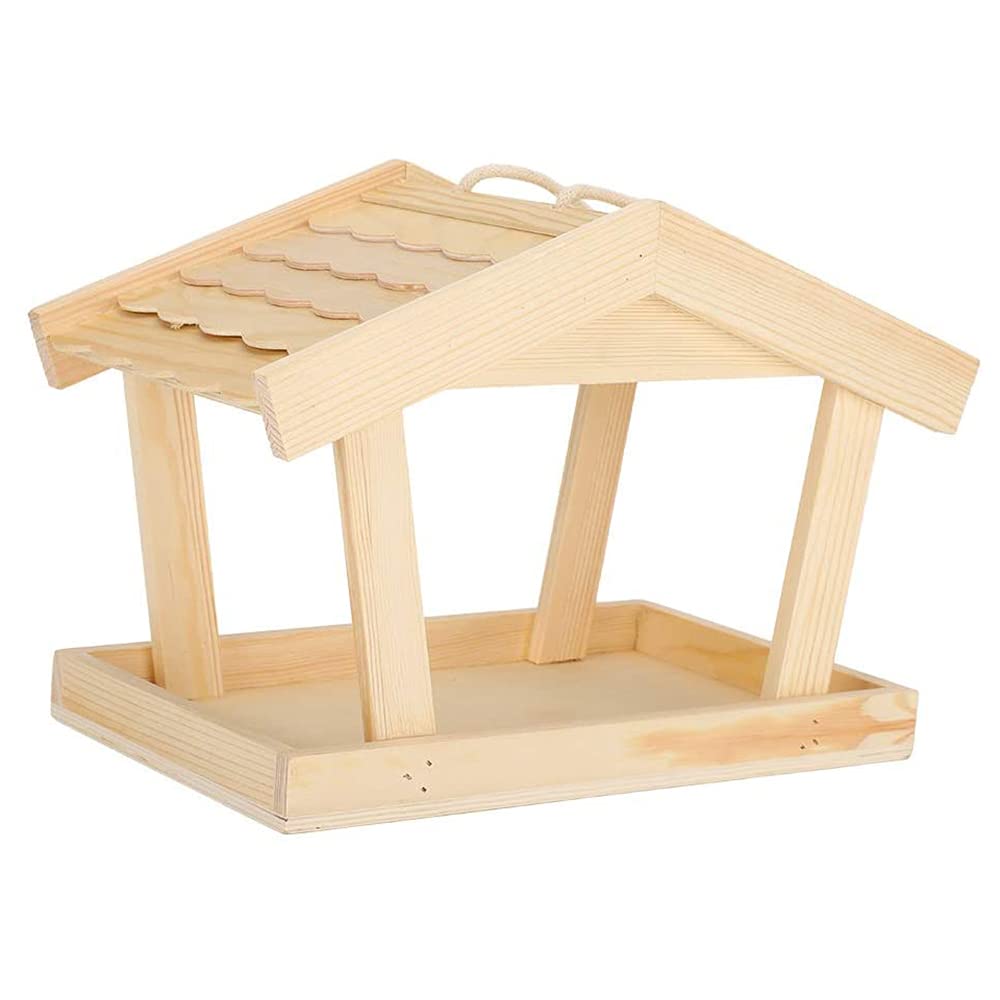 Mangiatoia per uccelli da esterni, in legno, per portico, decorazione per uccelli