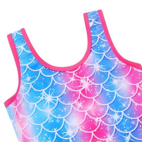 Image of Girls Swimsuit One Piece UPF 50+ Floral Skirted Bathing Suit Modest Beach Swim Dress 3-11 Years