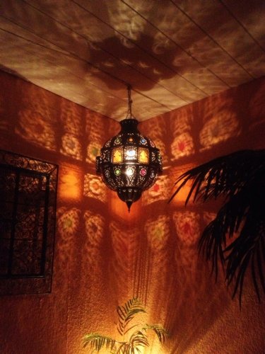Orientalische Lampe Pendelleuchte Rostfarben Fanan E27 Lampenfassung | Marokkanische Design Hängeleuchte Leuchte aus… – Bild 6