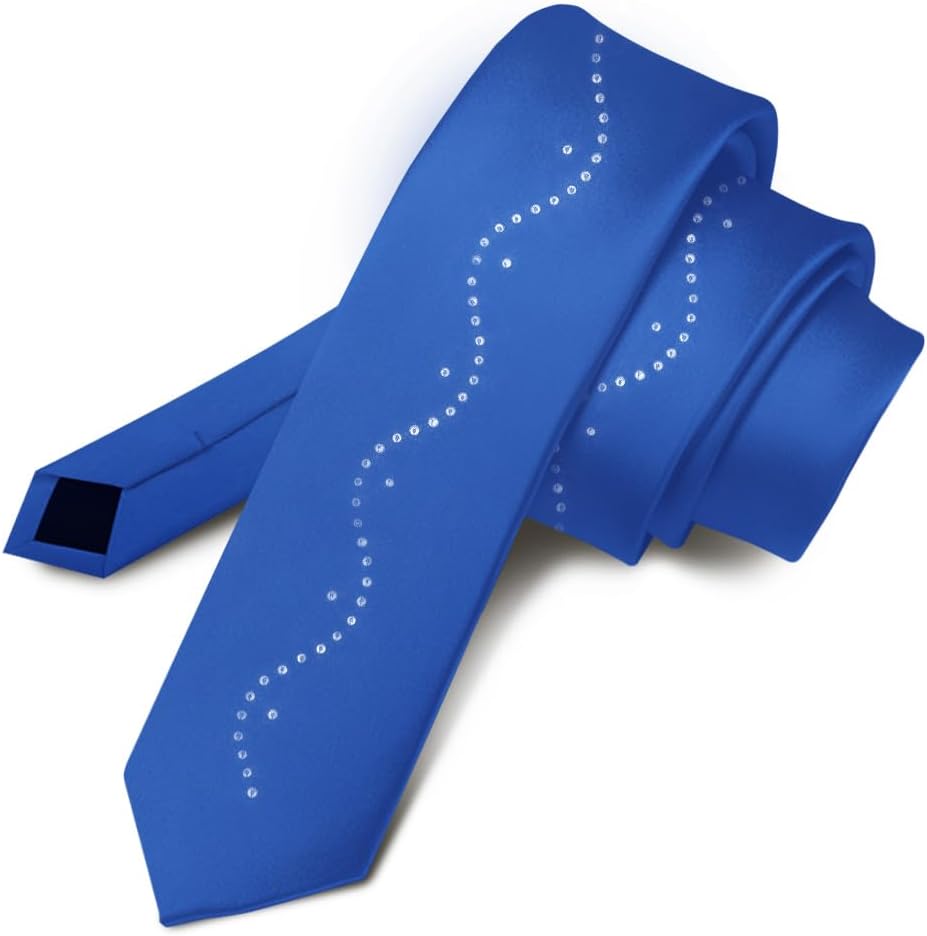 Slim Skinny Rhinestone Ties for Men & Women - Glitter Sparkly Ties for Men & Women