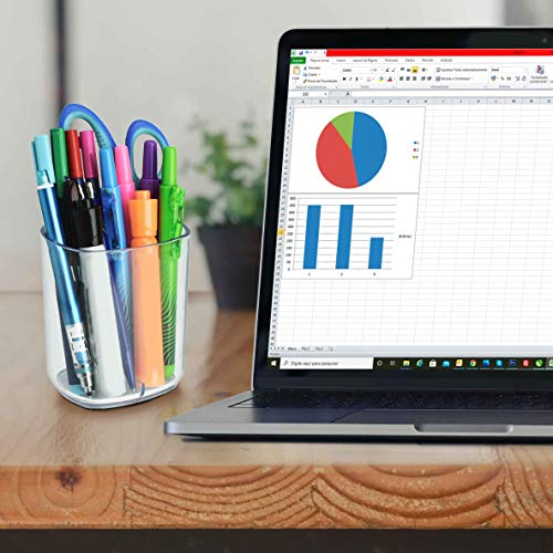 Porta Lápis e Caneta Jumbo, Organizador de Mesa Plástico para Materiais de Escritório, Porta Objetos