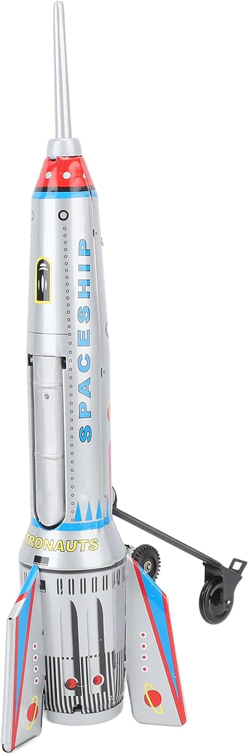 Alomejor Retro Tin Rocket Model Adult Collectible Vintage Rocket Toy for Bar Store Decoration