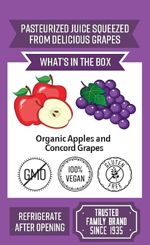 LAKEWOOD Organic Apple Grape Juice 8ct, 54 FZ - Thumbnail 4