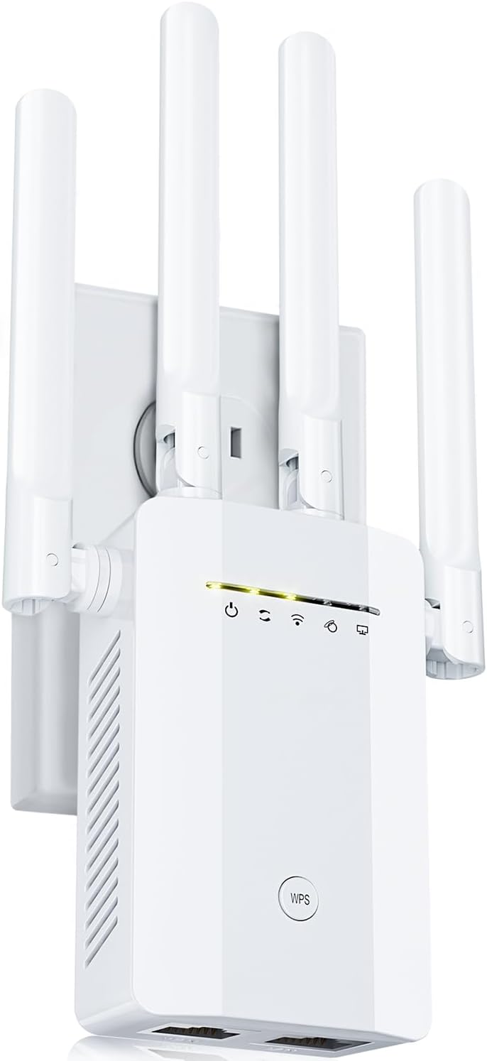 WiFi Extender for Home| WiFi Repeater & Wireless Signal Booster-10K+sq.ft, Supporting 75 Devices, WPS Setup & Ethernet Port