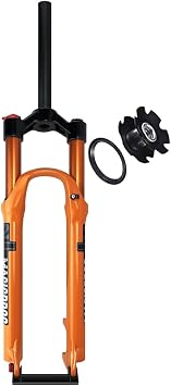 Mountain Bikes Suspension Fork 26/27.5/29inch 1-1/8" Straight/Tapered Bike Front Fork 9 * 100mm QR Travel 120mm Disc Brake Bikes Fork Manual/Remote Rebound Damping