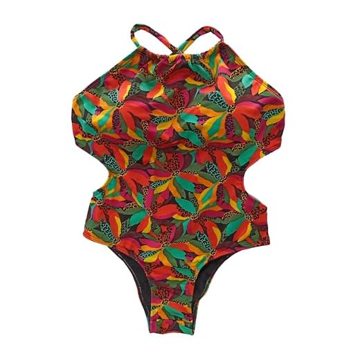 Maiô body cropped feminino engana mamãe com bojo (BR, Numérico, 48, Regular, Florido)