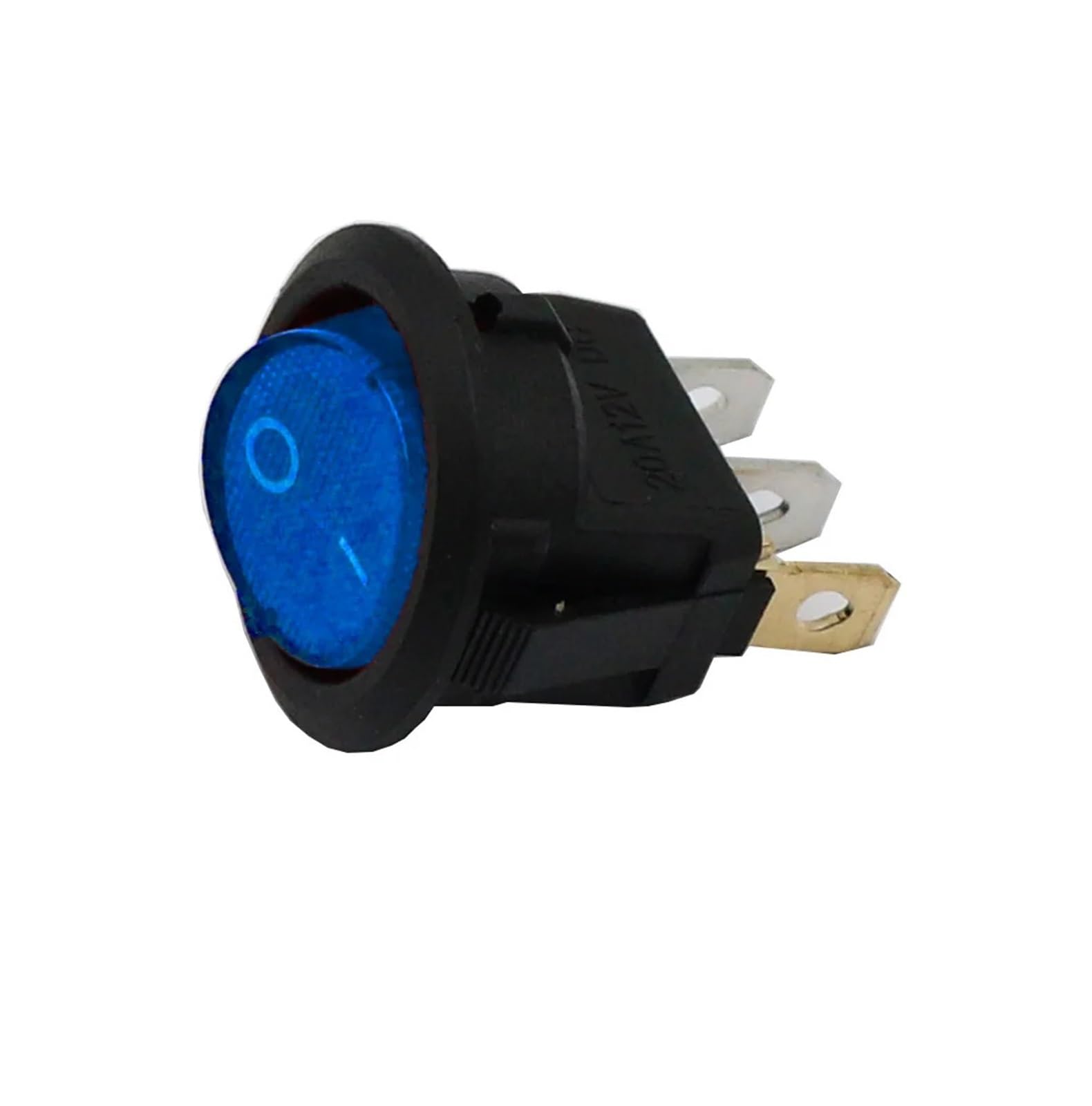 Interrupteur à bascule rond LED 220V KCD1 SPST Marche/Arrêt pour tableau électrique bleu x4