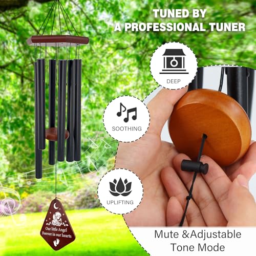 Image of ASTARIN Personalized Name Memorial Wind Chimes, Sympathy Gift for Loss of Lover Mom Dad, Bereavement Deep Tone Wind Chimes for Outside in Memory Gift, Decor Outdoor Garden Patio
