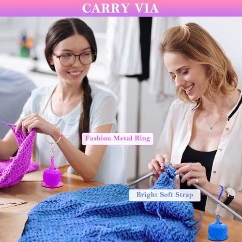 Image of 2 Pack Portable Wrist Yarn Holder, Crochet Holder,with 2 Replace Wrist Strap and MINI Screwdriver, Hanging Yarn Spinner for Crocheting and Knitting,Knitting Gift for Craft Lovers(Blue+Red)