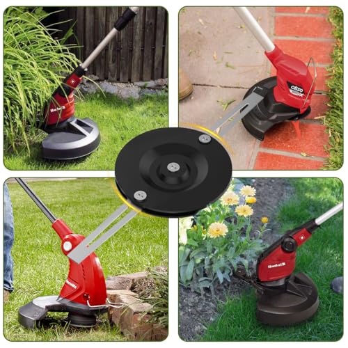 Edelstahl Rasentrimmer Messer, Metallmesser Set für Einhell Akku Rasentrimmer, Ersatzmesser Rasentrimmer Zubehör, Doppelte Metallklingen mit Unterbodenschutz, inklusive Schneidscheibe & Schrauben