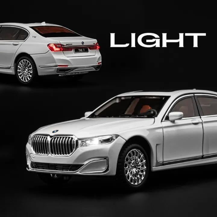 Image of SPITEN BMW 760Li 1:24 Diecast Scale Model Metal Pull Back Toy car for Kids with Openable Doors & Light, Music Toy Vehicle for Kids - Colors as Per Stock