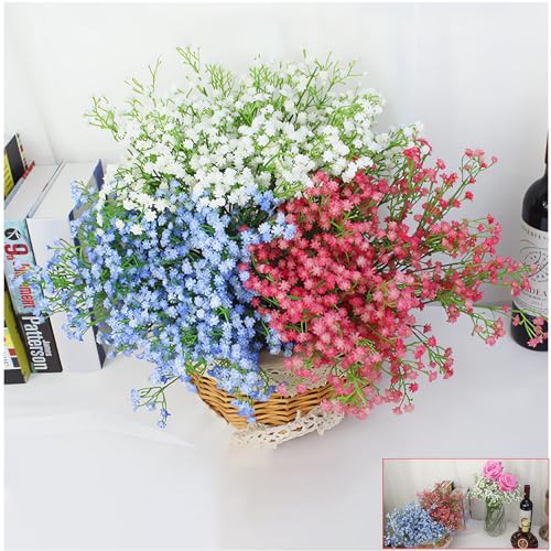 10 Bundles Artificial Flowers, Baby Breath Flowers Artificial, Real Touch, Fake Dried Gypsophila Plants for Wedding Bouquets DIY Wreath Floral Arrangement Home Party Decoration (Wh image 1