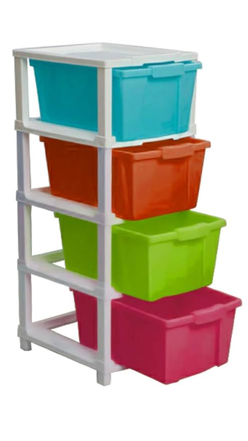 Supreme Chest Multipurpose Plastic Storage Drawers (Multicolour, Standard)