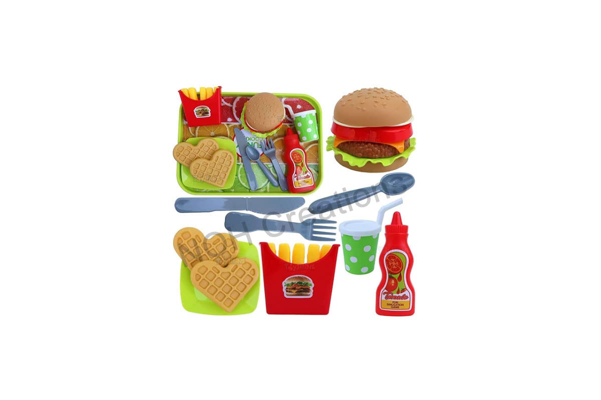 O & R O&R Pretend Plastic McdonaldS Burger Fries & Ketchup Kitchen Play Fast Food Set, Party Play, Best Gifts Food Playset For Boys Girls Kids Children(18 Pieces, Multicolour) (B0C28LNY8H) Amazon Price History, Amazon Price Tracker